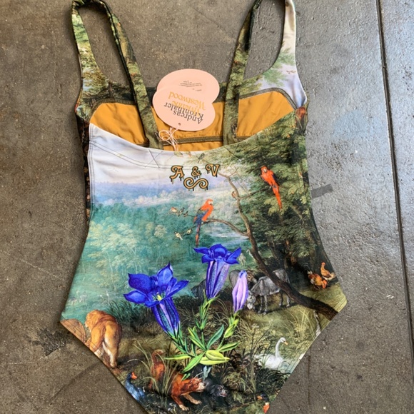 Vivienne Westwood NWT 530$ Andreas Kronthaler painting 1 piece Swim Suit - Picture 8 of 11